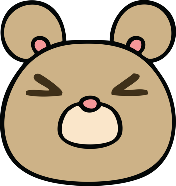 Bir insan tarafından çizilmiş garip bir ayı yüzü.