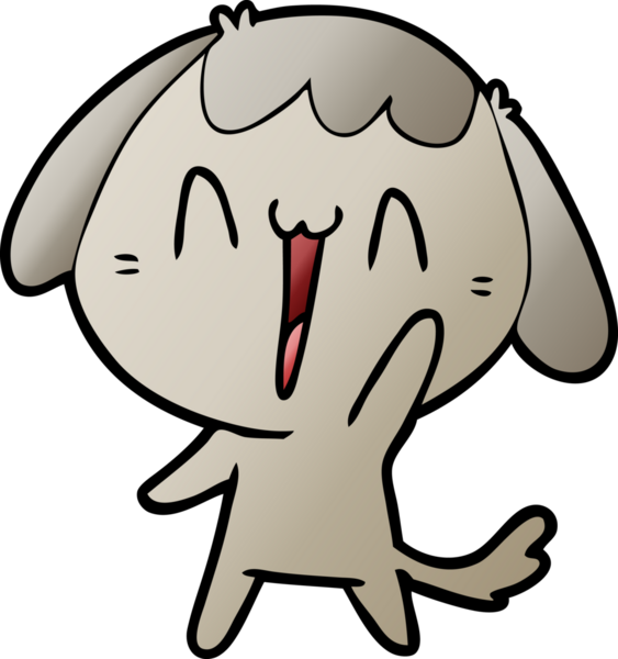 Bir insan tarafından çizilmiş şirin bir çizgi film köpeği.