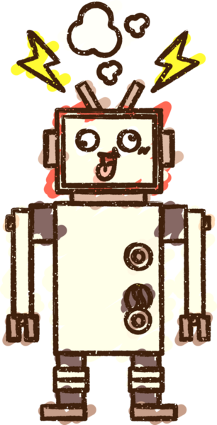 Bir insan tarafından çizilen robot tebeşiri.