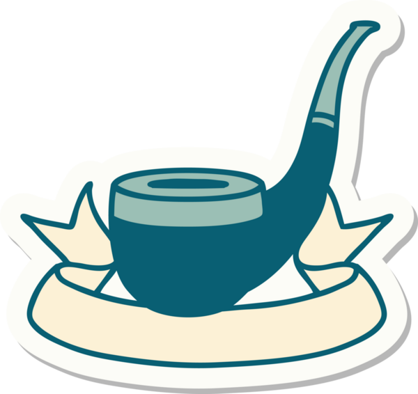 Bir insan tarafından çizilmiş sigara tiryakisi dövmesi stili etiketi.