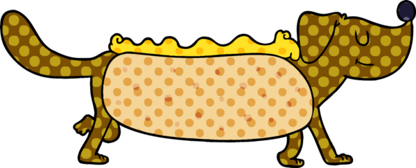 Bir insan tarafından çizilmiş sosisli sandviç.