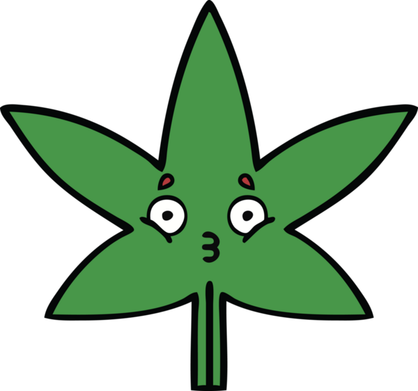 Bir insan tarafından çizilmiş marihuana yaprağı karikatürü.