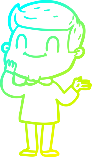 Bir insan tarafından çizilmiş karikatür cana yakın bir adamın çizimi.