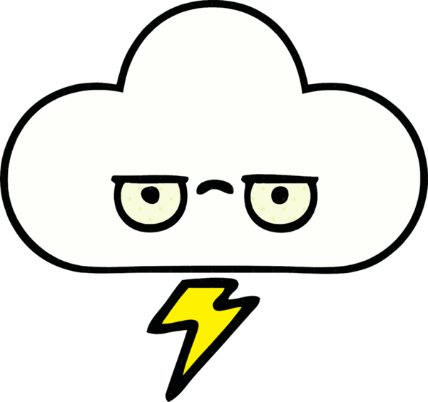 Bir insan tarafından çizilmiş bir fırtına bulutunun karikatürü.