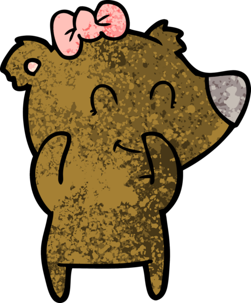 Bir insan tarafından çizilmiş dişi ayı çizgi filmi.