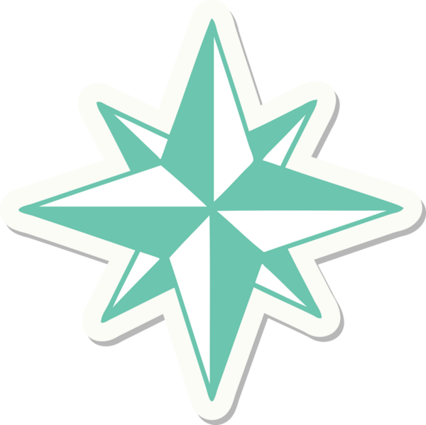 Bir insan tarafından çizilmiş geleneksel bir yıldız stiliyle dövme çıkartması.