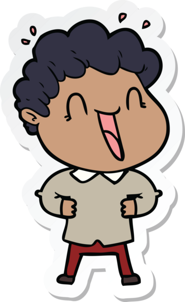 Bir insan tarafından çizilmiş mutlu bir adamın çıkartması.