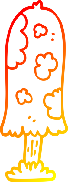 Bir insan tarafından çizilmiş bir mantarın sıcak gradyan çizimi