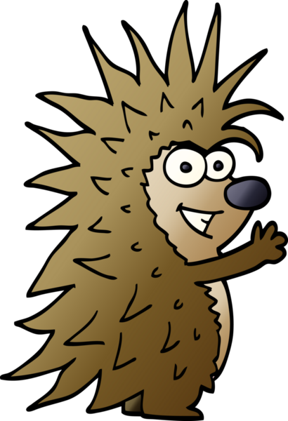 Bir insan tarafından çizilmiş çivili kirpi.