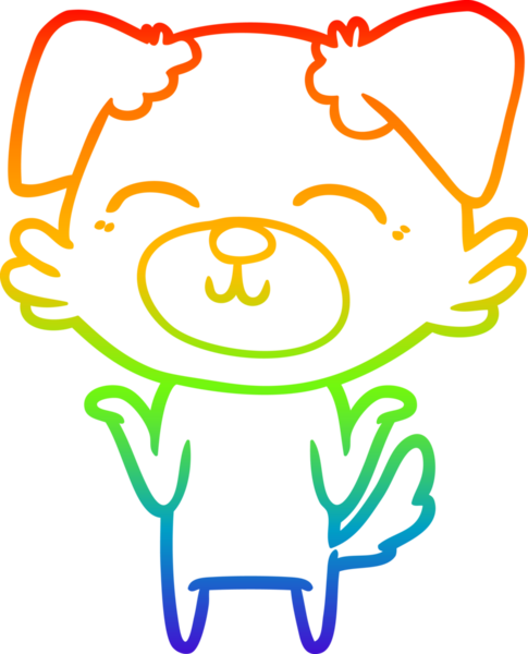 gökkuşağı gradyan çizimi bir insan tarafından çizilmiş bir çizgi köpek