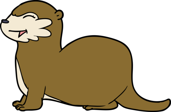 Bir insan tarafından çizilmiş gülen su samuru çizgi filmi.