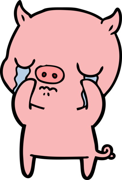 Bir insan tarafından çizilmiş domuz ağlaması.