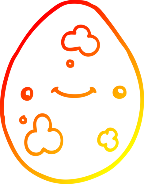 Bir insan tarafından çizilmiş karikatür yumurtasının sıcak gradyan çizimi