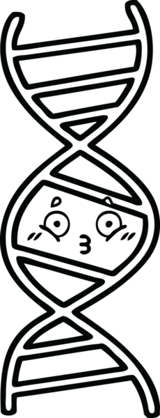 Bir insan tarafından çizilmiş bir DNA ipliğinin çizgi çizimi