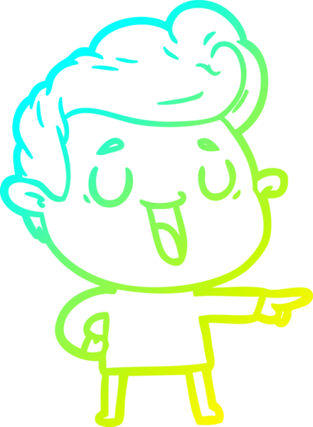 Bir insan tarafından çizilmiş mutlu bir çizgi film karakteri çizimi.