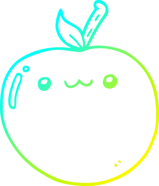 Bir insan tarafından çizilmiş bir çizgi filmin soğuk gradyan çizimi.