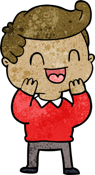 Bir insan tarafından çizilmiş mutlu bir adam.