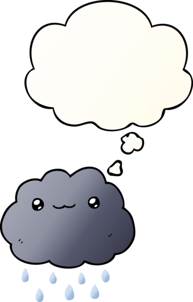 Düşünce baloncuğu olan karikatür bulutu bir insan tarafından çizilmiş.