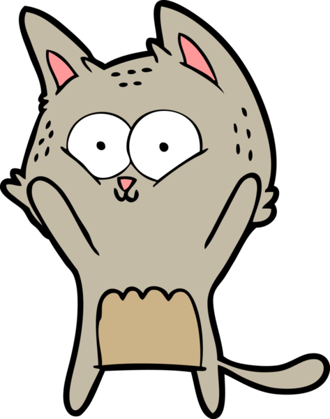 Bir insan tarafından çizilmiş çizgi film kedisi.