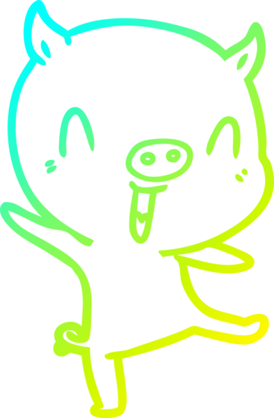 Bir insan tarafından çizilmiş domuz çizgi filminin soğuk çizgi çizimi.