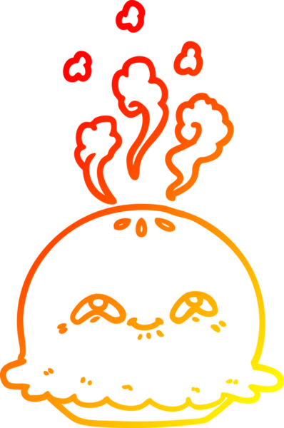 Bir insan tarafından çizilmiş çizgi film pastasının sıcak gradyan çizimi