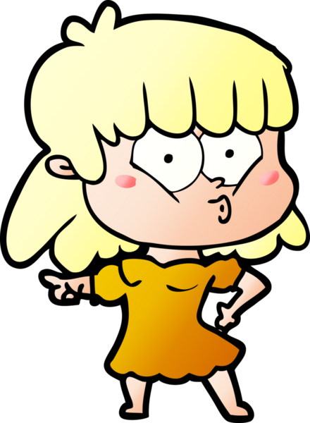 Bir insan tarafından çizilmiş ıslık çalan kız.