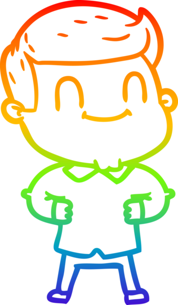 Bir insan tarafından çizilmiş gökkuşağı gradyan çizgi çizimi.