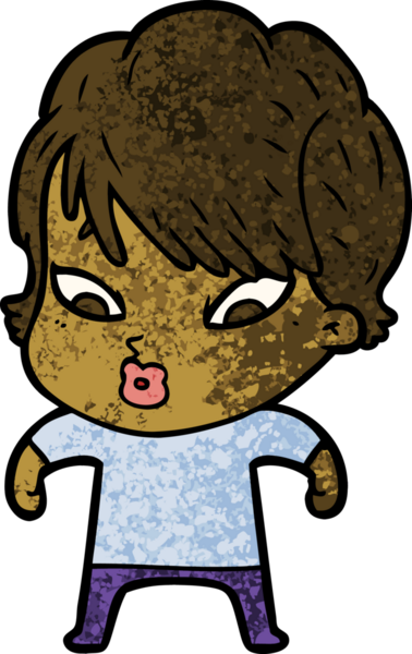 Bir insan tarafından çizilmiş karikatür kadın.