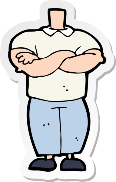 Bir insan tarafından çizilmiş bir karikatür çıkartması.