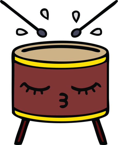 Bir insan tarafından çizilmiş şirin davul karikatürü.