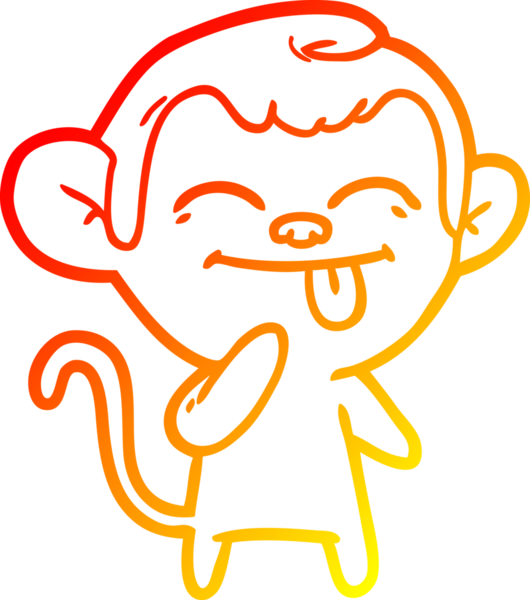 Bir insan tarafından çizilmiş komik çizgi maymun çizimi.