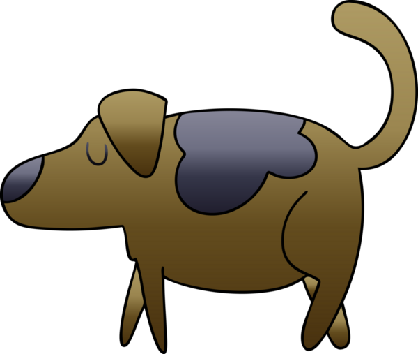 bir insan tarafından çizilmiş gölgelenmiş garip bir çizgi film köpeği.