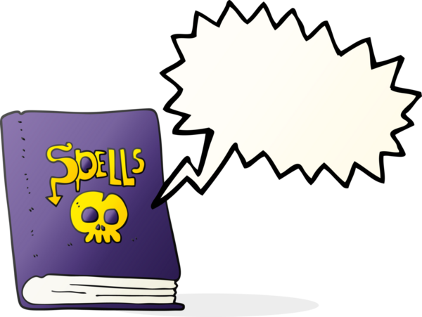 Bir insan tarafından çizilmiş serbest konuşma balonu büyü kitabı