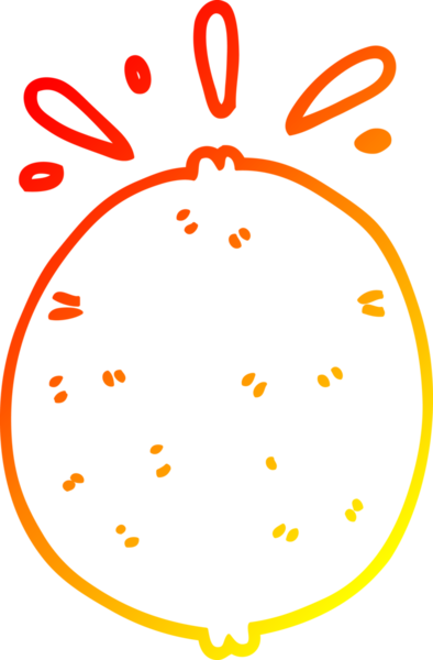 Bir insan tarafından çizilmiş limon karikatürünün sıcak çizgi çizimi