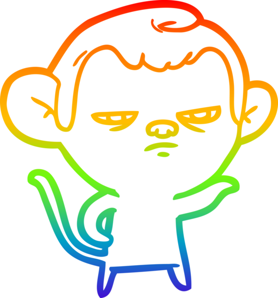 gökkuşağı gradyan çizgi çizimi bir insan tarafından çizilmiş bir maymun