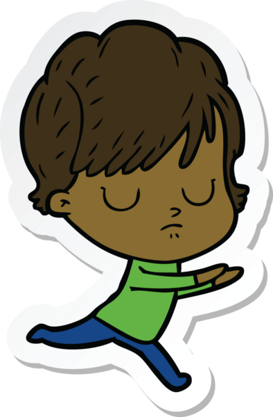 Bir insan tarafından çizilmiş bir karikatür kadının çıkartması.