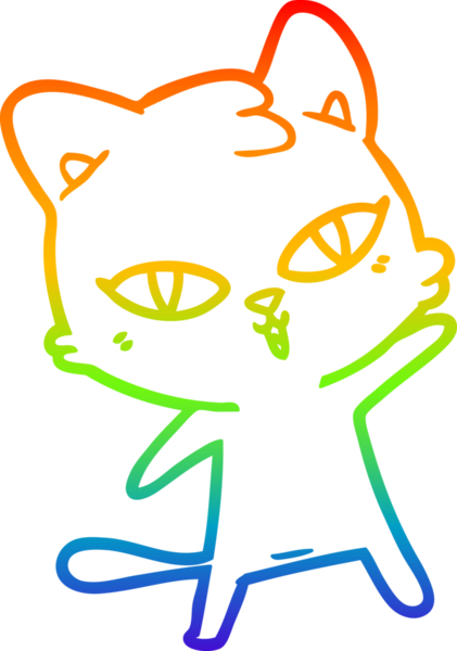 gökkuşağı gradyanı çizimi bir insan tarafından çizilmiş çizgi film kedisi