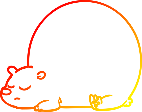 Bir insan tarafından çizilen çizgi film ayısının sıcak çizgi çizimi