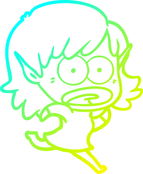 Bir çizgi film karakteri çizimi bir insan tarafından çizilmiş bir elf kızı şok etti.