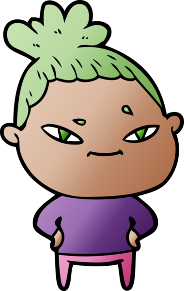 Bir insan tarafından çizilmiş karikatür kadın.