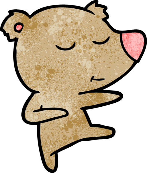 Bir insan tarafından çizilmiş mutlu ayı çizgi filmi.