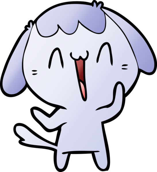 Bir insan tarafından çizilmiş şirin bir çizgi film köpeği.