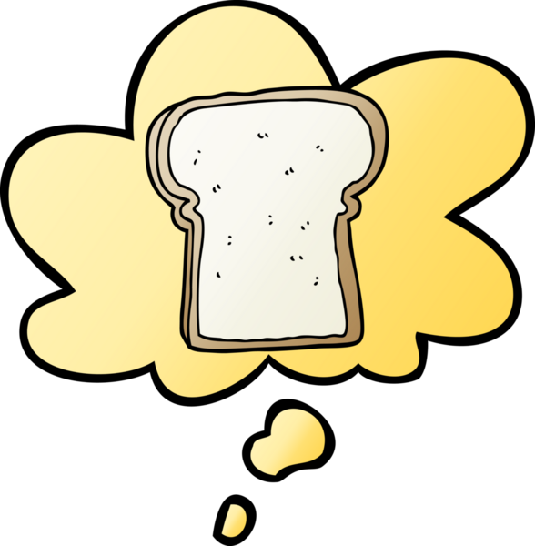 Bir insan tarafından çizilmiş, düşünce baloncuklu çizgi film dilimi.