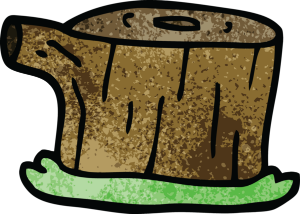 Bir insan tarafından çizilmiş karalama ağacı kütüğü.