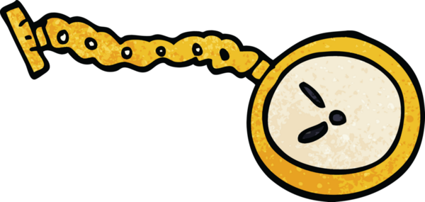 Bir insan tarafından çizilmiş karalama cep saati.