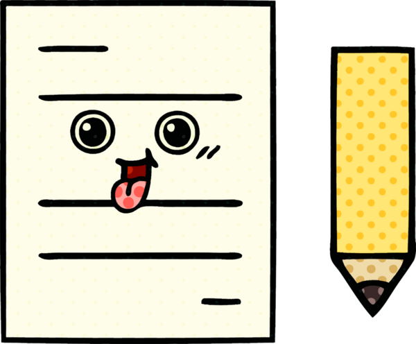 bir insan tarafından çizilmiş bir test kağıdının çizgi roman tarzı karikatürü