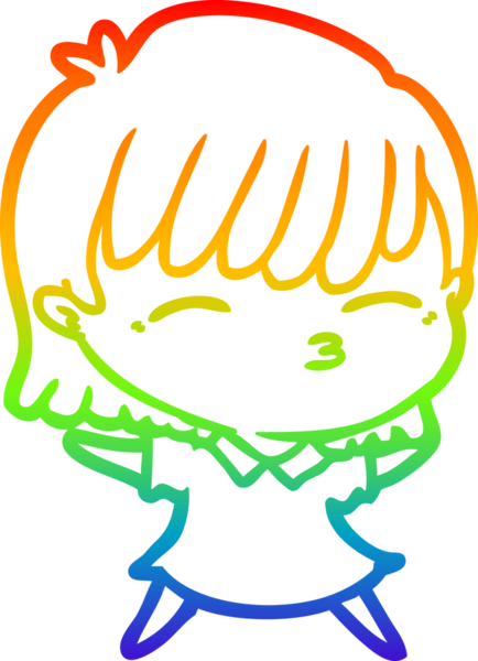 gökkuşağı gradyan çizimi bir insan tarafından çizilmiş bir karikatür kadın