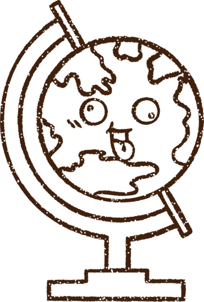 Bir insan tarafından çizilen Dünya Kömürü Çizimi