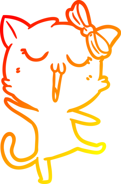 Bir insan tarafından çizilmiş çizgi film kedisinin sıcak çizgi çizimi