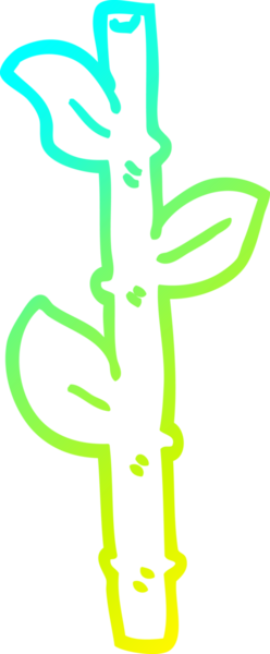 Bir insan tarafından çizilmiş bir bambu çizgi filminin soğuk gradyan çizimi